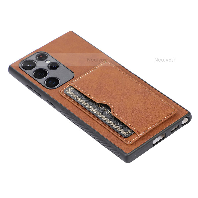 Soft Luxury Leather Snap On Case Cover M03T for Samsung Galaxy S22 Ultra 5G