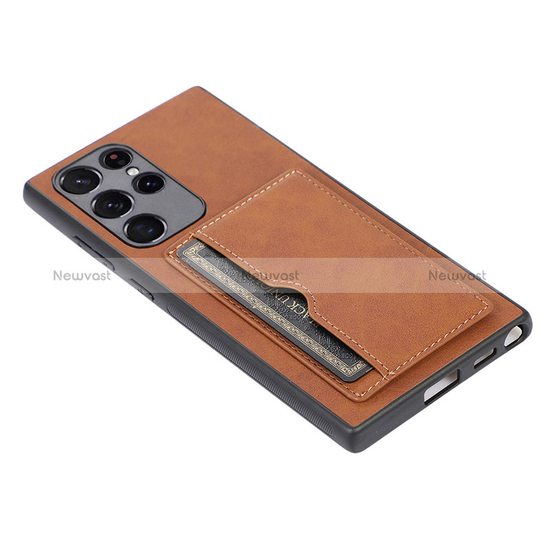 Soft Luxury Leather Snap On Case Cover M03T for Samsung Galaxy S24 Ultra 5G