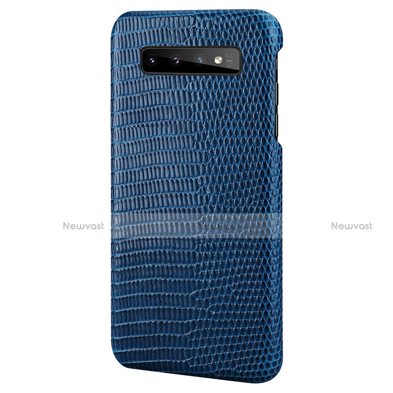 Soft Luxury Leather Snap On Case Cover P02 for Samsung Galaxy S10 5G Blue