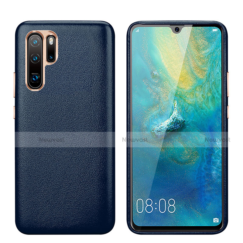Soft Luxury Leather Snap On Case Cover P03 for Huawei P30 Pro New Edition Blue