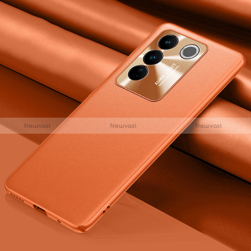Soft Luxury Leather Snap On Case Cover QK1 for Vivo V27 Pro 5G