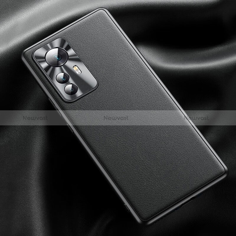 Soft Luxury Leather Snap On Case Cover QK1 for Xiaomi Mi 12T Pro 5G Black