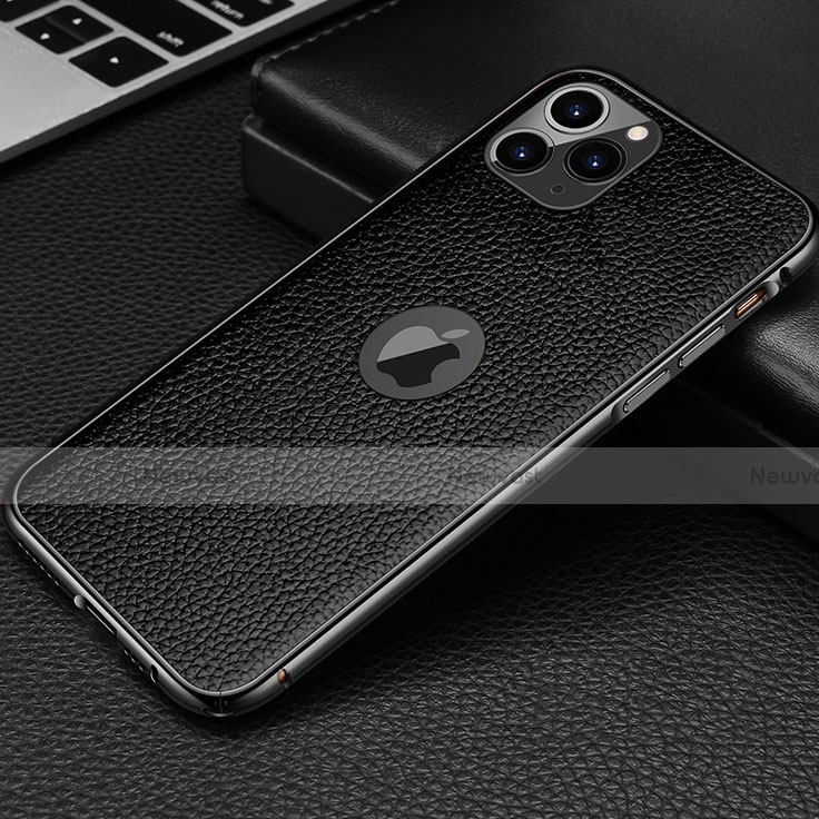 Soft Luxury Leather Snap On Case Cover R01 for Apple iPhone 11 Pro Max Black