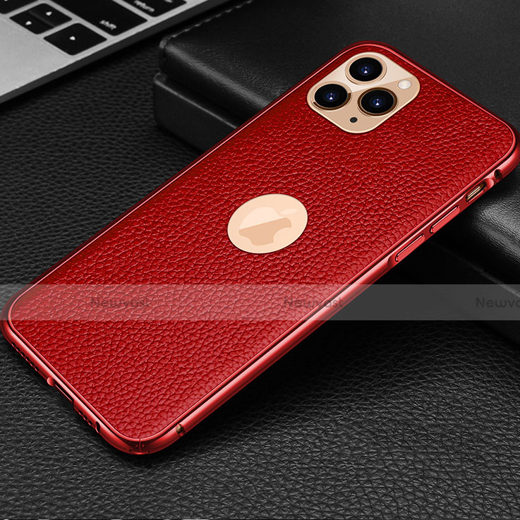 Soft Luxury Leather Snap On Case Cover R01 for Apple iPhone 11 Pro Red