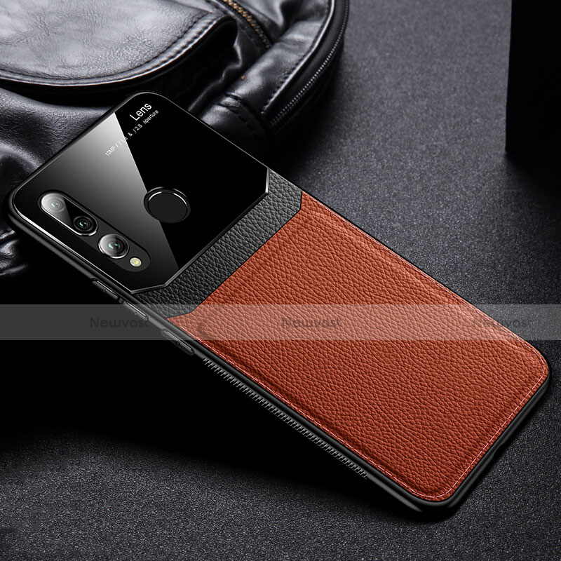 Soft Luxury Leather Snap On Case Cover R01 for Huawei Honor 20E Brown