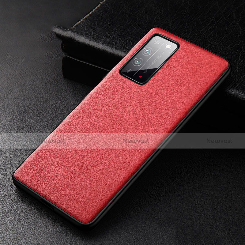 Soft Luxury Leather Snap On Case Cover R01 for Huawei Honor X10 5G Red