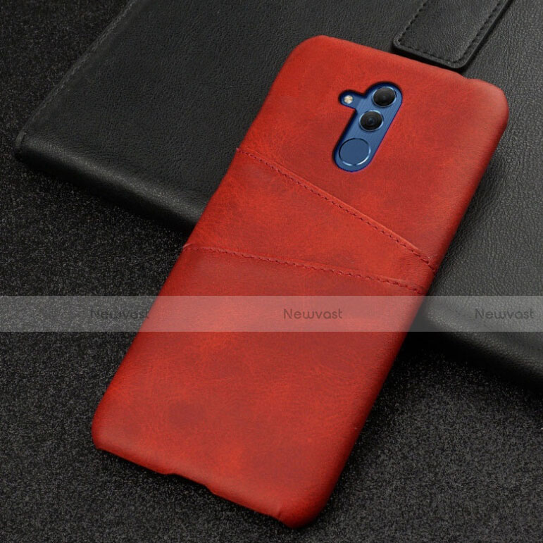 Soft Luxury Leather Snap On Case Cover R01 for Huawei Mate 20 Lite Red