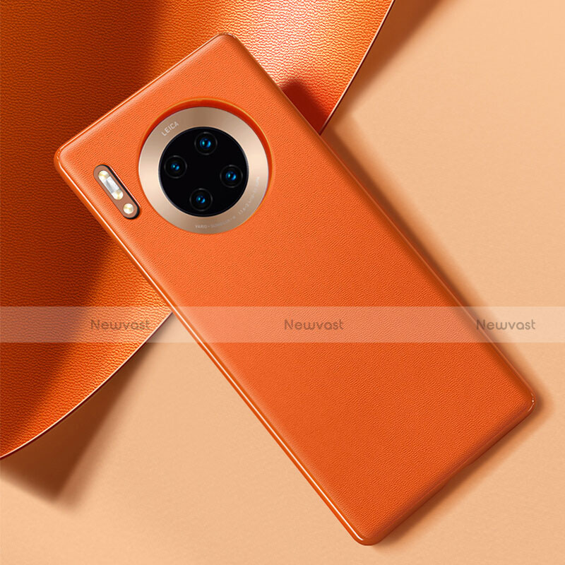 Soft Luxury Leather Snap On Case Cover R01 for Huawei Mate 30 Orange