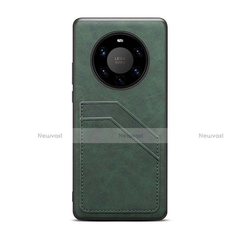 Soft Luxury Leather Snap On Case Cover R01 for Huawei Mate 40 Pro+ Plus Midnight Green