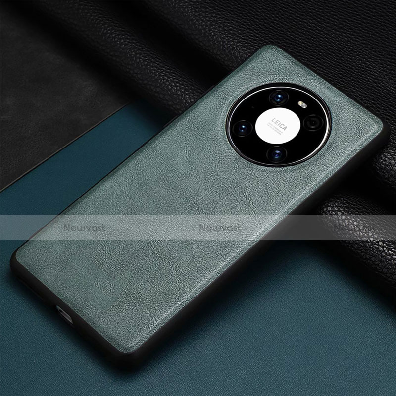 Soft Luxury Leather Snap On Case Cover R01 for Huawei Mate 40E 5G Midnight Green