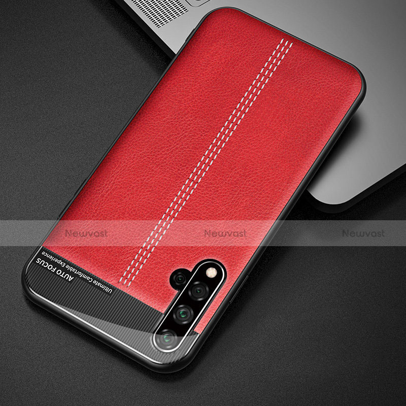 Soft Luxury Leather Snap On Case Cover R01 for Huawei Nova 5 Pro Red