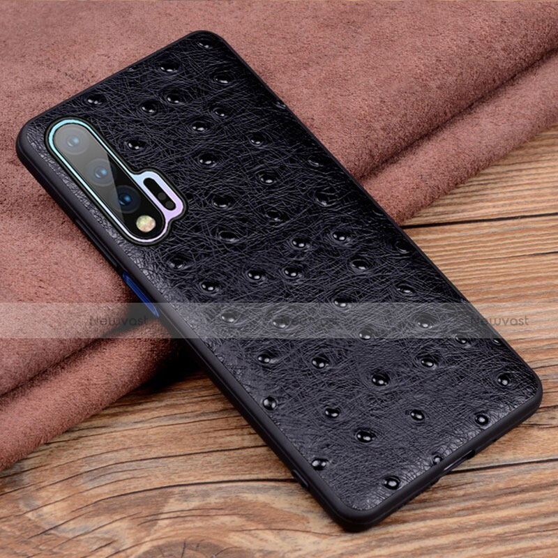 Soft Luxury Leather Snap On Case Cover R01 for Huawei Nova 6 5G Black