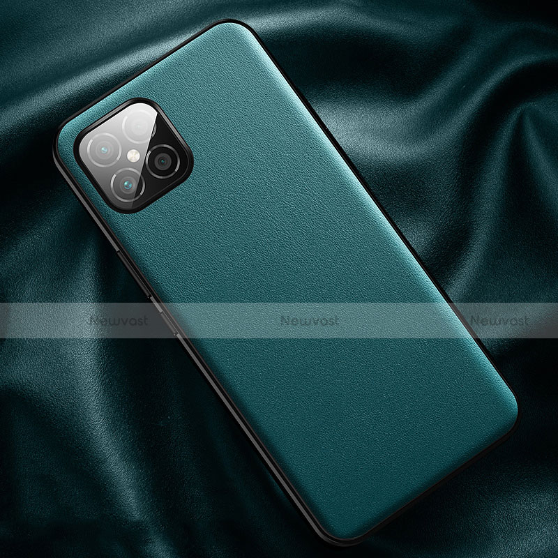 Soft Luxury Leather Snap On Case Cover R01 for Huawei Nova 8 SE 5G Cyan