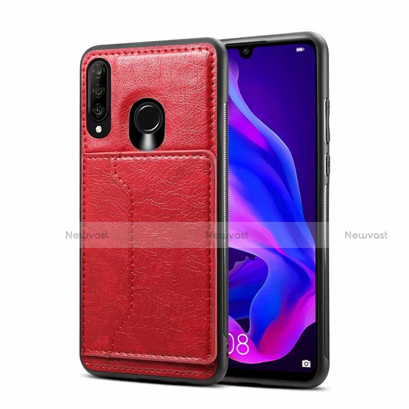 Soft Luxury Leather Snap On Case Cover R01 for Huawei P30 Lite