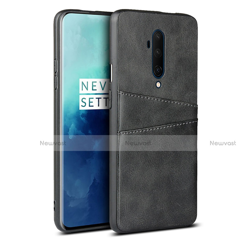 Soft Luxury Leather Snap On Case Cover R01 for OnePlus 7T Pro Black