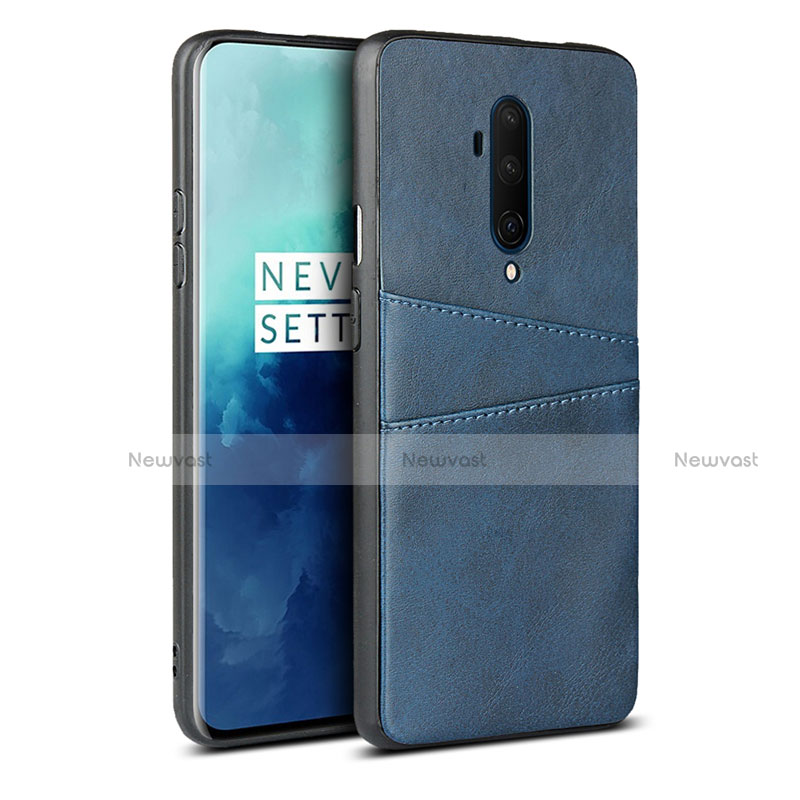 Soft Luxury Leather Snap On Case Cover R01 for OnePlus 7T Pro Blue