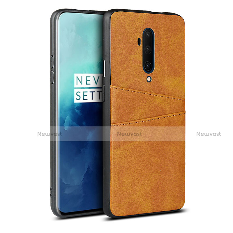 Soft Luxury Leather Snap On Case Cover R01 for OnePlus 7T Pro Orange