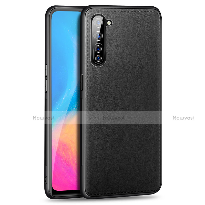 Soft Luxury Leather Snap On Case Cover R01 for Oppo A91 Black