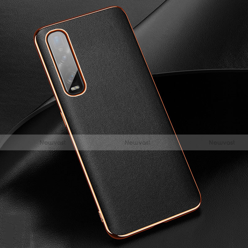 Soft Luxury Leather Snap On Case Cover R01 for Oppo Find X2 Pro Black