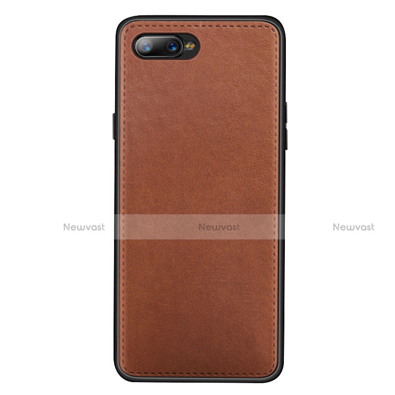 Soft Luxury Leather Snap On Case Cover R01 for Oppo K1 Orange