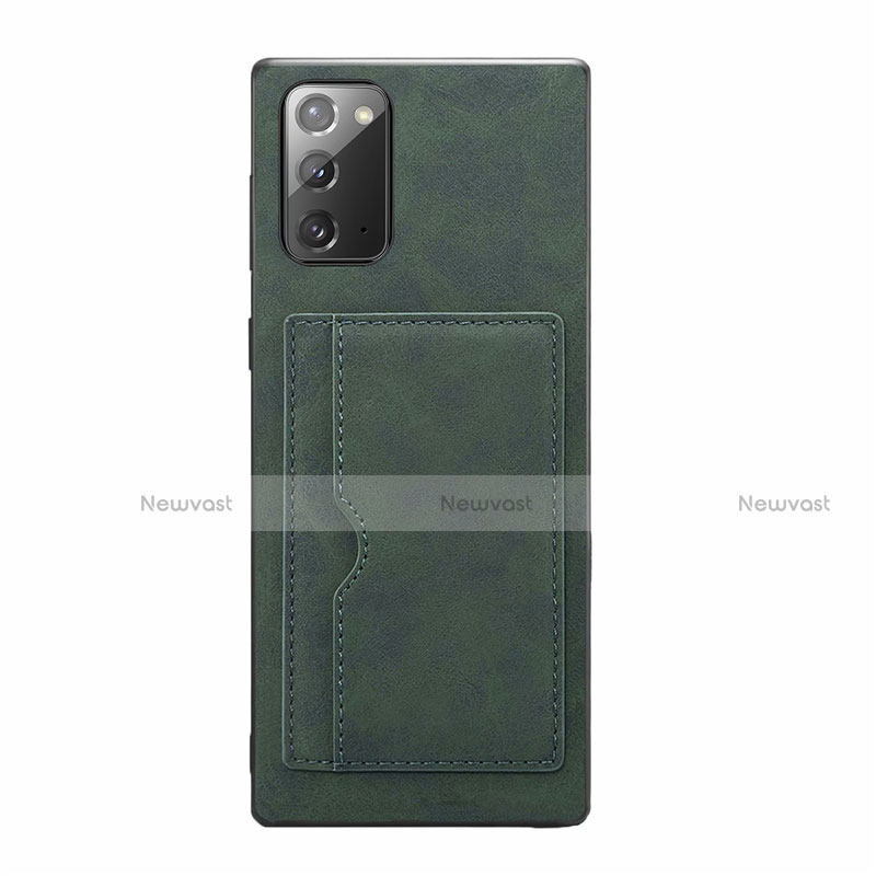 Soft Luxury Leather Snap On Case Cover R01 for Samsung Galaxy Note 20 5G Green