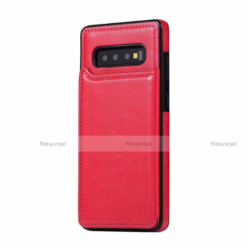Soft Luxury Leather Snap On Case Cover R01 for Samsung Galaxy S10 Plus Hot Pink