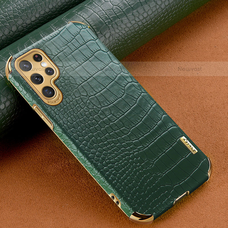 Soft Luxury Leather Snap On Case Cover R01 for Samsung Galaxy S21 Ultra 5G Green