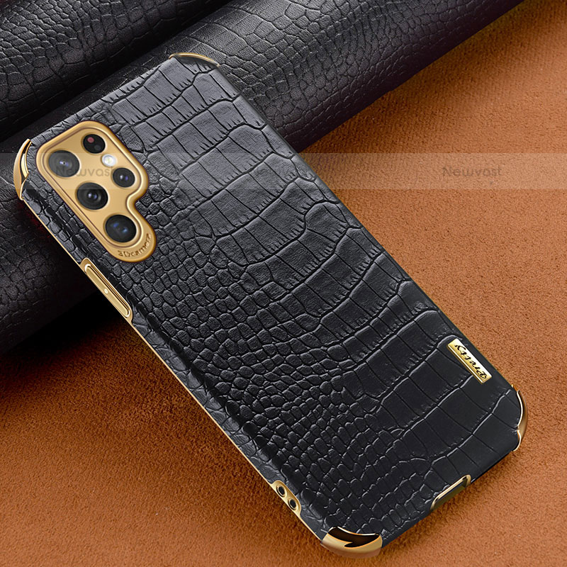 Soft Luxury Leather Snap On Case Cover R01 for Samsung Galaxy S23 Ultra 5G Black