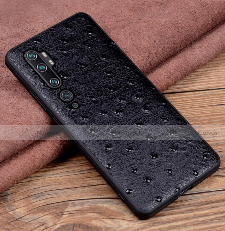 Soft Luxury Leather Snap On Case Cover R01 for Xiaomi Mi Note 10 Black