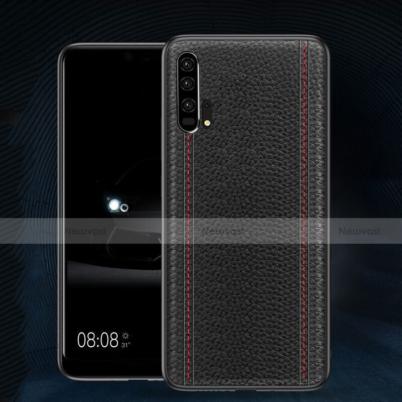 Soft Luxury Leather Snap On Case Cover R02 for Huawei Honor 20 Pro Black