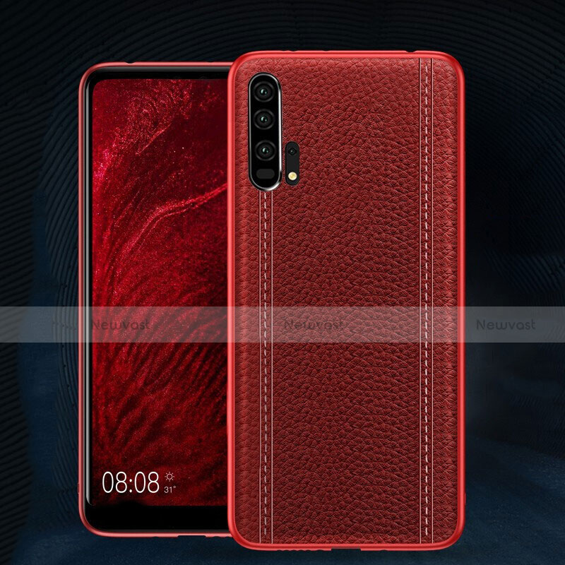Soft Luxury Leather Snap On Case Cover R02 for Huawei Honor 20 Pro Red