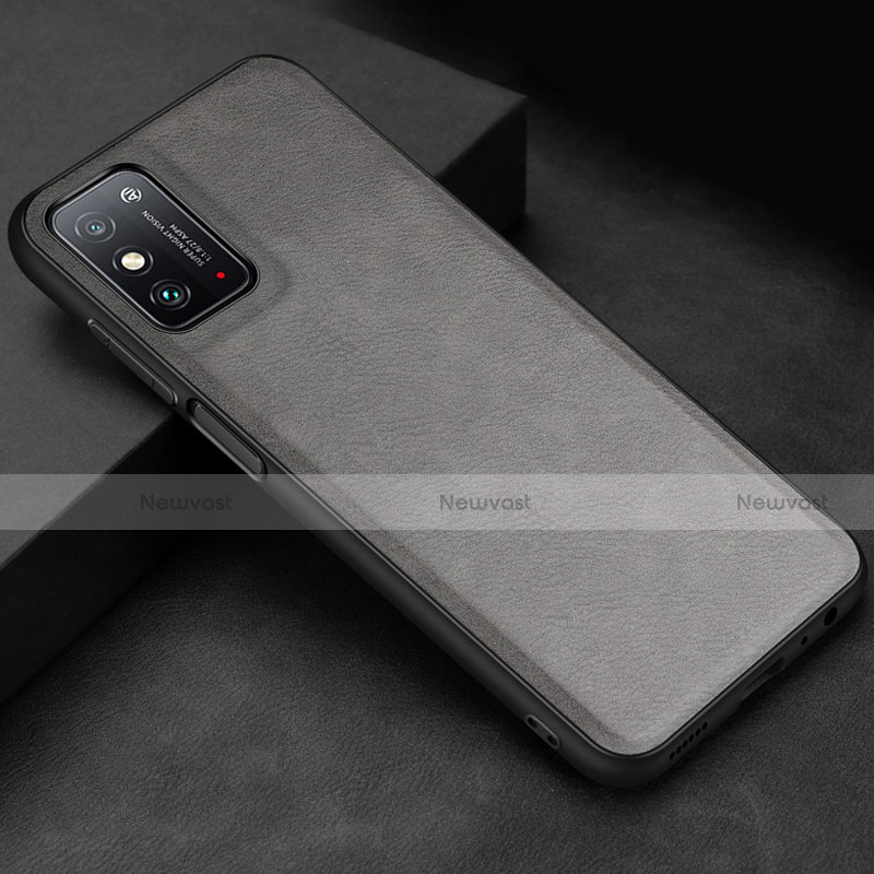 Soft Luxury Leather Snap On Case Cover R02 for Huawei Honor X10 Max 5G Gray