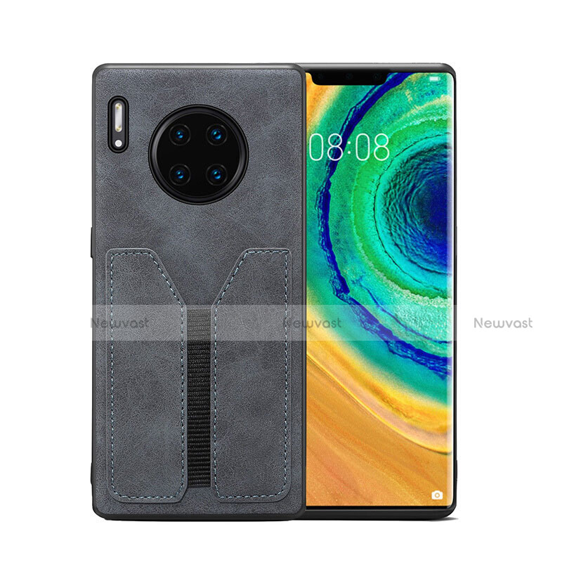 Soft Luxury Leather Snap On Case Cover R02 for Huawei Mate 30 Gray