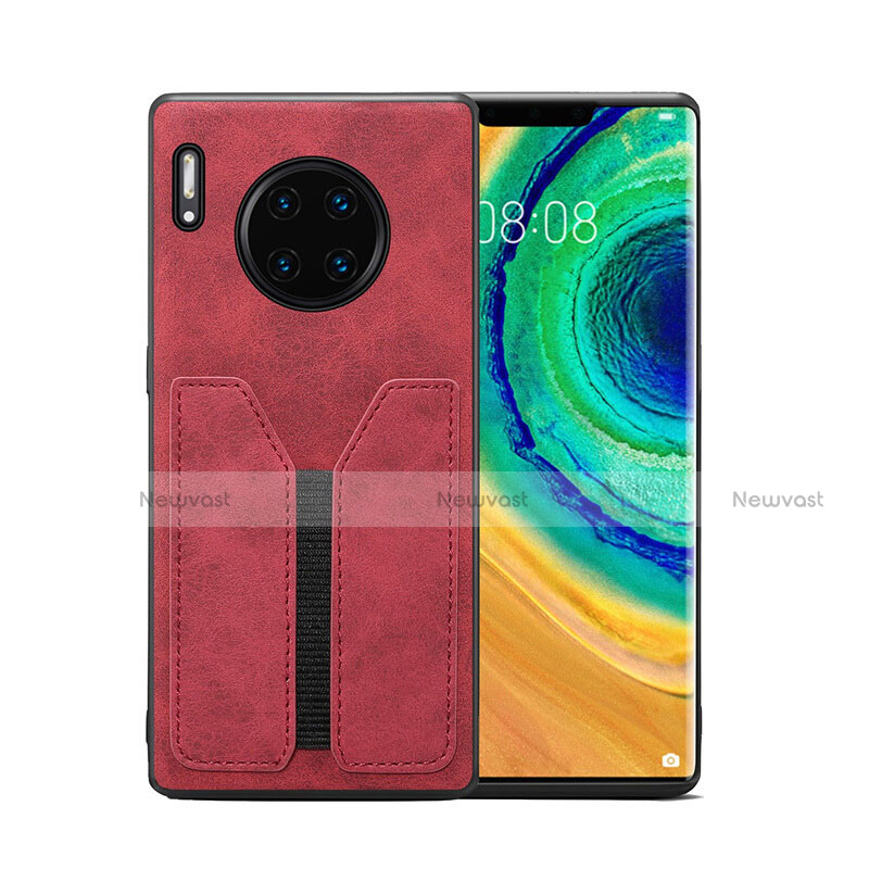Soft Luxury Leather Snap On Case Cover R02 for Huawei Mate 30 Pro 5G Red