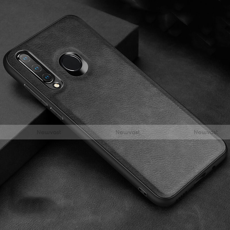 Soft Luxury Leather Snap On Case Cover R02 for Huawei P30 Lite Black