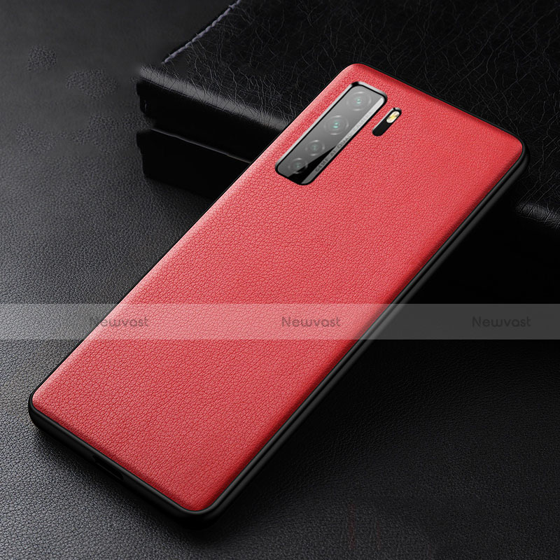 Soft Luxury Leather Snap On Case Cover R02 for Huawei P40 Lite 5G Red