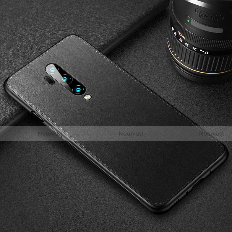 Soft Luxury Leather Snap On Case Cover R02 for OnePlus 7T Pro Black