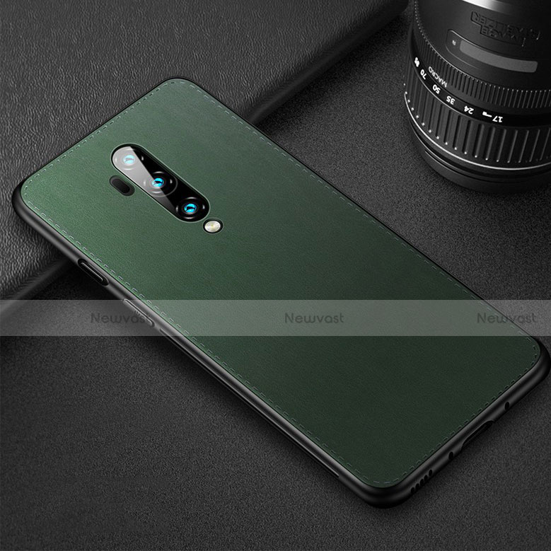 Soft Luxury Leather Snap On Case Cover R02 for OnePlus 7T Pro Green