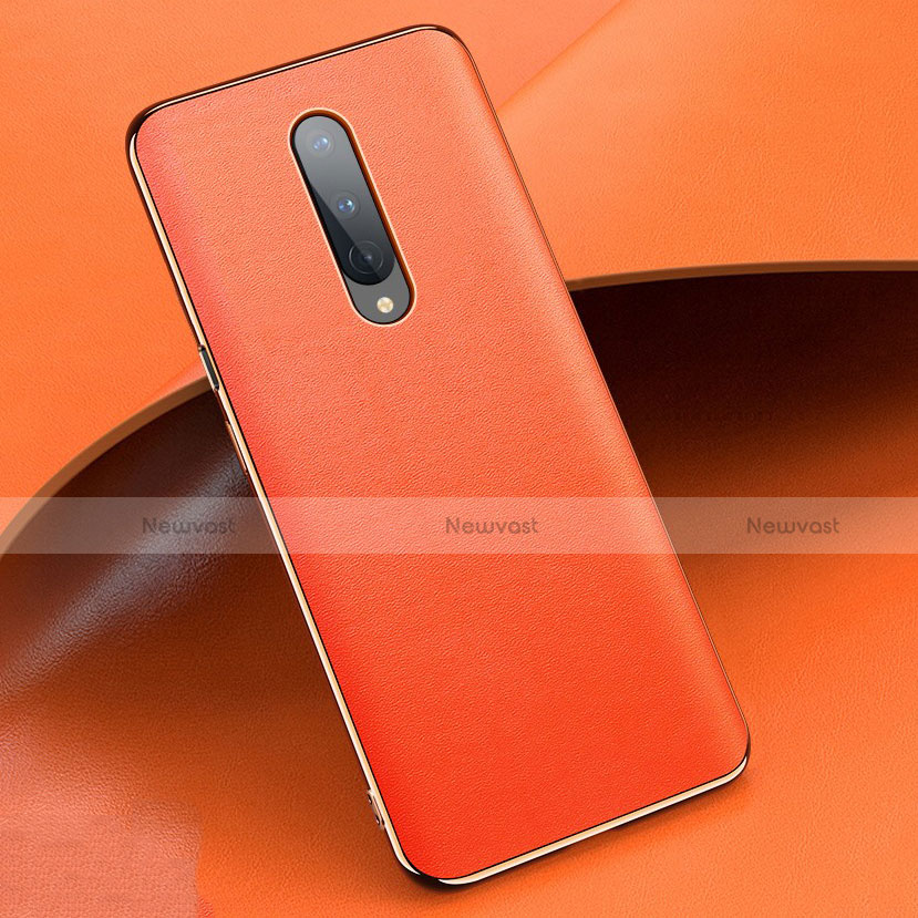 Soft Luxury Leather Snap On Case Cover R02 for OnePlus 8 Orange