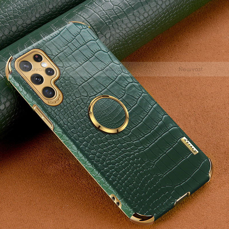 Soft Luxury Leather Snap On Case Cover R02 for Samsung Galaxy S21 Ultra 5G Green