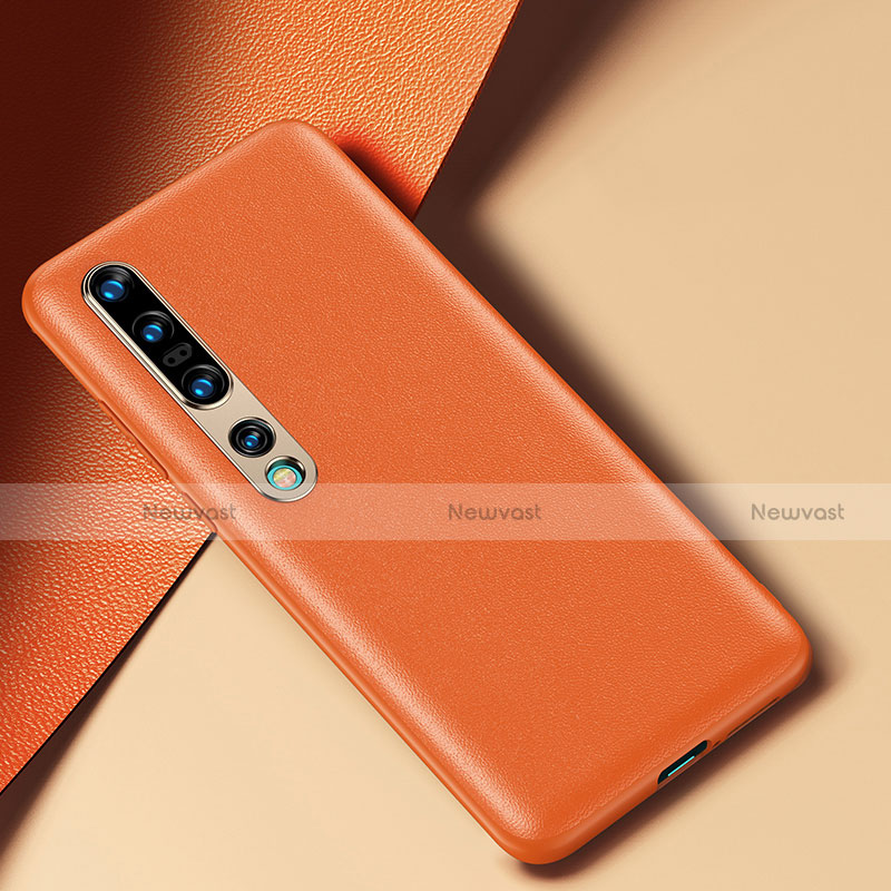 Soft Luxury Leather Snap On Case Cover R02 for Xiaomi Mi 10 Pro Orange