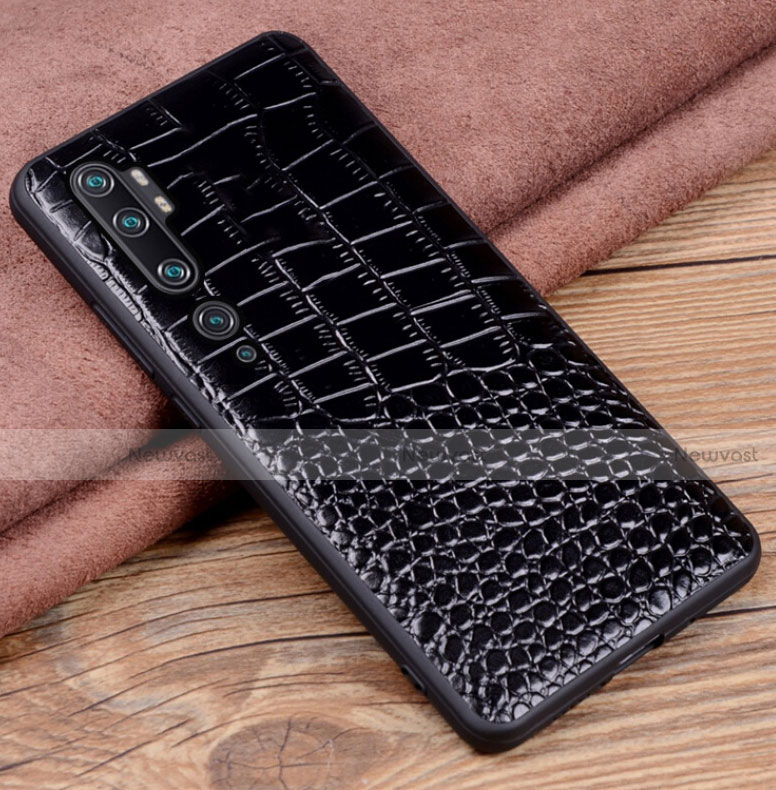 Soft Luxury Leather Snap On Case Cover R02 for Xiaomi Mi Note 10 Black