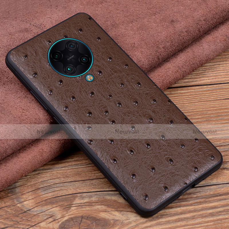 Soft Luxury Leather Snap On Case Cover R02 for Xiaomi Poco F2 Pro Brown