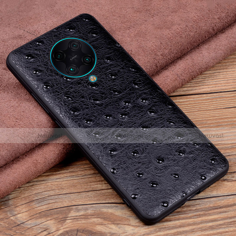 Soft Luxury Leather Snap On Case Cover R02 for Xiaomi Redmi K30 Pro 5G Black