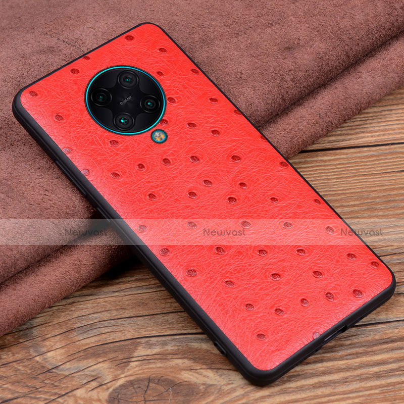 Soft Luxury Leather Snap On Case Cover R02 for Xiaomi Redmi K30 Pro 5G Red