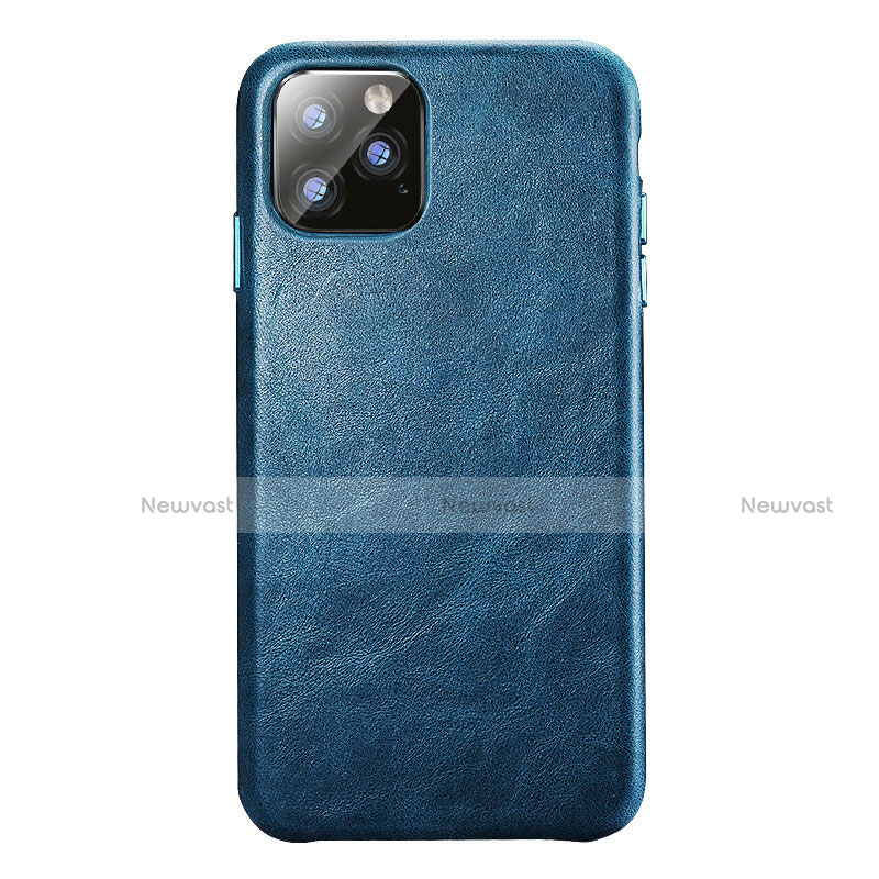 Soft Luxury Leather Snap On Case Cover R03 for Apple iPhone 11 Pro Max Blue