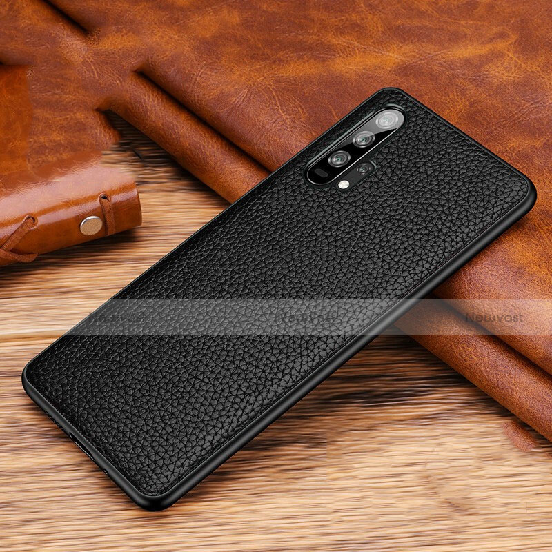 Soft Luxury Leather Snap On Case Cover R03 for Huawei Honor 20 Pro Black