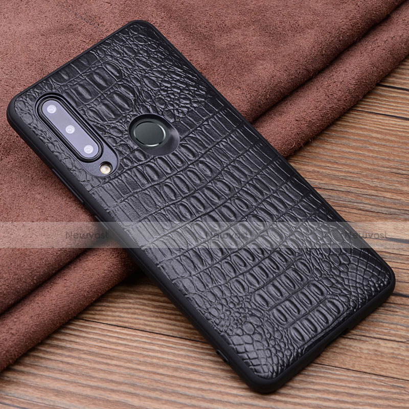 Soft Luxury Leather Snap On Case Cover R03 for Huawei Honor 20E Black