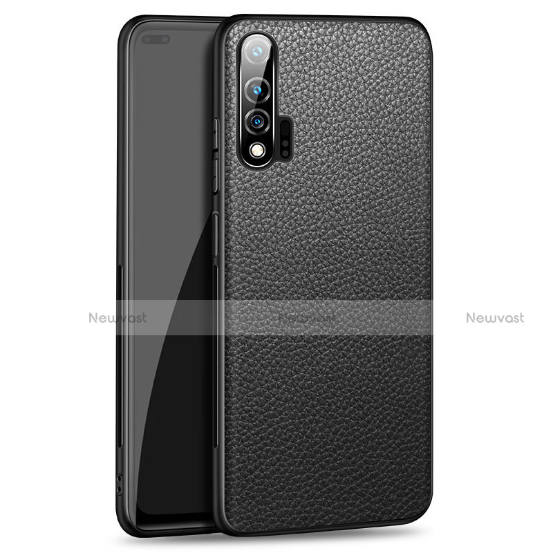 Soft Luxury Leather Snap On Case Cover R03 for Huawei Nova 6 5G Black