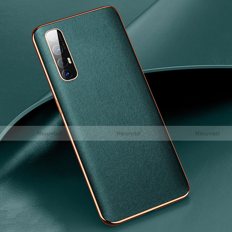 Soft Luxury Leather Snap On Case Cover R03 for Oppo Find X2 Neo Green